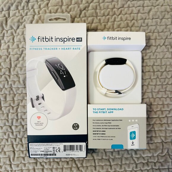 Fitbit Inspire HR Fitness Tracker + Heart Rate — White Band — Original Box - Picture 2 of 4